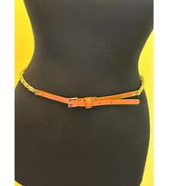 86X1 CM ZİNCİRLİ TABA RENK DERİ KADIN KEMER