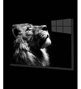 Aslan Hayvan Cam Tablo 4mm Dayanıklı Temperli Cam