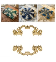 Tahtakale Toptancı Barok Desenli Vintage Stil Lüks Tepsi ve Sunum Kulpu 9 CM (2 Adet)  Gold