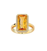 0.19 Karat Pırlantalı Citrin Yüzük PY1494