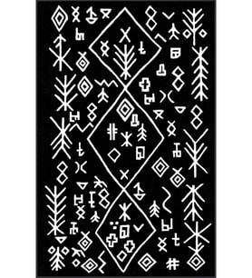 Eliana Home Baskılı, Yıkanabilir Kaymaz Taban Salon Halısı LNA0091-SD949 100x150 cm (Siyah)