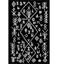 Eliana Home Baskılı, Yıkanabilir Kaymaz Taban Salon Halısı LNA0091-SD949 100x150 cm (Siyah)