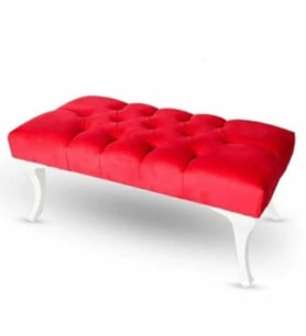 100 cm Kapitoneli Ayak Ucu Kapı Önü Antre Bench Puf (Kırmızı)