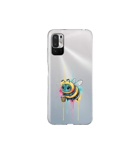 Redmi Note 10 5G ile uyumlu Splash arı tasarımlı şeffaf silikon kılıf