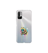 Redmi Note 10 5G ile uyumlu Splash arı tasarımlı şeffaf silikon kılıf