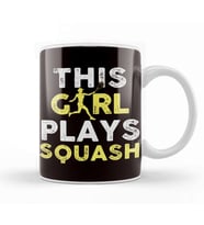 Girl Plays Squash Ball Sports Indoor Tennis Court Trainer Kupa Bardak Porselen