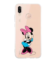 Huawei P20 Lite  Kamera korumalı Kapak Minnie Mouse Tasarımlı  Şeffaf Kılıf