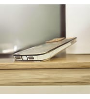 İPHONE 13 Pro Max Şeffaf Desenli Şık  Kaliteli Silikon Telefon Kılıfı (Gold)