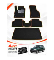 e-biz HONDA CRV 2 (2002-2006) Uyumlu EVA Oto Paspas Bagaj Paspası Dahil Metal Topukluklu Siyah-Kahverengi