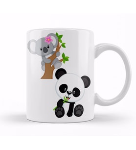 Baby Coala E Baby Panda Kupa Bardak Porselen