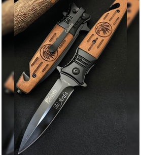 Kişiye Özel İsimli Takım Baskılı Columbia Kurtarma Çakısı Police FS-1102-2 20.5 CM Paslanmaz Kamp Cep Av Bıçağı (Çok Renkli)