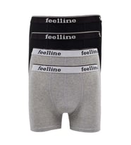 4 adet Feelline Siyah ve Gri Pamuklu Doğal Likralı Erkek Boxer
