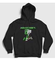 Presmono Unisex Siyah Creeper Minecraft Kapüşonlu Sweatshirt 29328tt