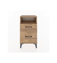 Arges Komodin Tek Raflı 2 Çekmeceli 44x30x80 Çam-Çam