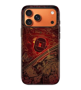 iPhone 17 Pro Velvet Kılıf Lansman İçi Kadife Temalı Desenli Silikon Sarı Kırmızı Stad