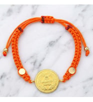 Altın Kaplama Ata Liralı Turuncu İpli Bileklik BLK-1245 (Gold)