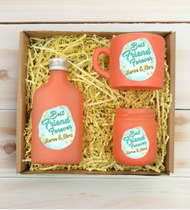BK Gift Kişiye Özel İsimli DTF Best Friend Temalı Somon Kahve Fincanı & Kolonya & Mum Hediye Seti-2, Arkadaşa Hediye, Doğum Günü Hediyesi