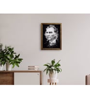 BK Home Atatürk Tasarımlı Doğal Masif Ahşap Çerçeveli Tablo 45x65cm-14