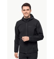 Jack Wolfskin BORNBERG HOODY M SoftShell Erkek Ceket JCK1307471-6000 (Siyah)