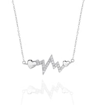 Diamond Seri Işıltılı Heartbeat Kadın Gümüş Kolye