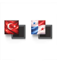 Buzdolap Magnetleri - Panama Bayrağı ve Türk Bayrağı - 2'li Set Magneti
