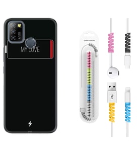 INFINIX Smart 4 5 6 Zero 8 S5 Pro Kılıf Kablo Koruma Spiral Silikon My Love 1402