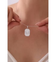 Gümüş Mineli Melek Kanadı Kolye - 925 Ayar Gümüş Kolye