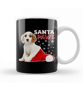 Santa Paws Christmas Dog Kupa Bardak Porselen