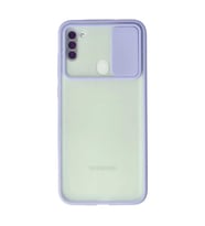 Samsung Galaxy A11 Kılıf Palm Buzlu Kamera Sürgülü Silikon - Lila