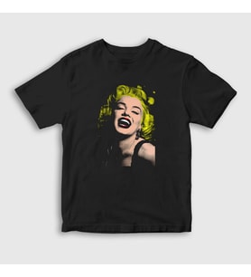 Presmono Unisex Çocuk Siyah Blonde Marilyn Monroe T-Shirt 38958tt