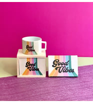 Good Vibes Tasarımlı Mini Fotoğraf Albümü ve Kutulu Kupa
