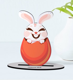 BK Gift Kişiye Özel Paskalya Bayramı Ahşap Biblo Model-5