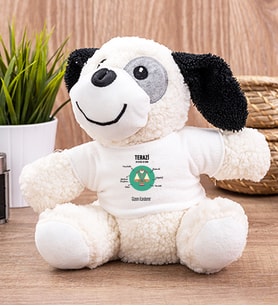Kişiye Özel Terazi Burcuna Hediye Peluş Köpek (Beyaz)