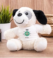 Kişiye Özel Terazi Burcuna Hediye Peluş Köpek (Beyaz)