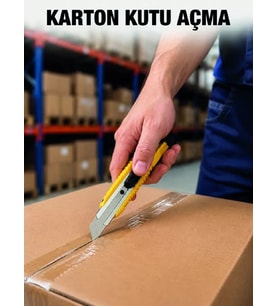 Profesyonel 5’li Metal Falçata Seti Çelik Gövdeli Maket Bıçağı Koli ve Karton Kesici