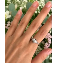 Taşlı Taç Desen Silver Yüzük