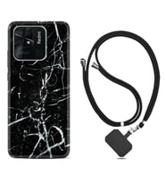 Xiaomi Redmi Note 7 8 9 Pro 10 2022 10 Pro 10S Kılıf Boyun Askılı Silikon Black Marble 3 1382