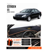CİTROEN C5 (2001-2004) Uyumlu Torpido Örtüsü Torpido Kılıfı - Siyah Kahverengi