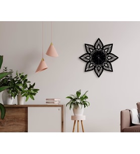 BK Home Dekoratif 45cm Ahşap Duvar Saati-43 (Beyaz)