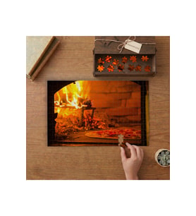Taş Fırında Pizza Tasarımı 240 parça Ahşap Puzzle Ahşap Kutuda MP01367