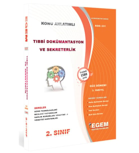 Egem Eğitim Yayınları AÖF 2. Sınıf Tıbbi Dokümantasyon ve Sekreterlik Güz Dönemi Konu Anlatımlı Soru Bankası (Çok Renkli)