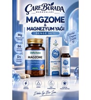 Magzome Kapsül 30 Kapsül (Magnezyum, B6, D3) + Magnezyum Yağı 20 Ml (Haricen)