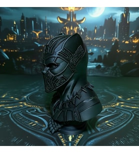 Riva Self Marvel Black Panther (Kara Panter) 3D Büst Figür - Siyah Mat Özel Tasarım Biblo