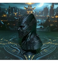 Riva Self Marvel Black Panther (Kara Panter) 3D Büst Figür - Siyah Mat Özel Tasarım Biblo