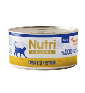 Nutri Feline Pate Tavuk Etli ve Peynirli Tahılsız Kedi Konservesi 70 Gr