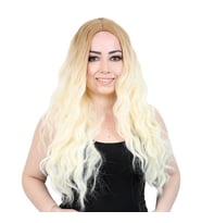 Mulvxprk  Prk02 Fiber Sentetik Uzun Su Dalgası Peruk - Balköpüğü / Platin Uzun Ombreli (Mulvix)
