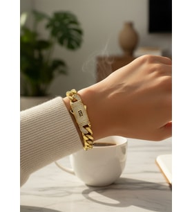 Vip 22K Altın Kaplama Kalın Taşlı Gurmet Gold Bileklik 18 cm - 26vipb07
