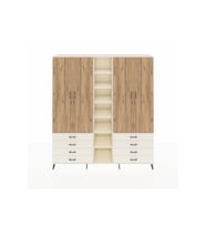 Hyperion Dolap 10 Raflı 8 Çekmeceli 2 Askılı 220x44x243 Aytaşı-Çam/Aytaşı