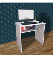 Raflı Çalışma Masası Alt Raflı Bilgisayar Masası 75cm TLPM03S (Beyaz)