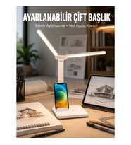 Mey İthalat® Ayarlanabilir Kısılabilir LED Masa Lambası Entegre Kalemlik ve Telefon Tutucu Özellik
